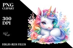 Colorful Pastel Unicorn | Clipart Product Image 1