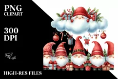 Cute Red Christmas Gnomes, Transparent PNG Product Image 2