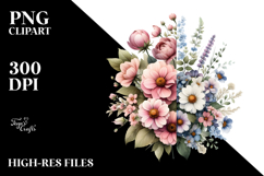Colorful Flower Painting, Flowers PNG Product Image 2