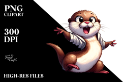 Cartoon Otter with Exaggerated Expression PNG Product Image 2