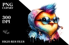 Playful Baby Bird with Raincoat, Transparent PNG Product Image 3