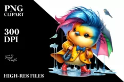 Vibrant Bird with Cool Haircut PNG Product Image 3