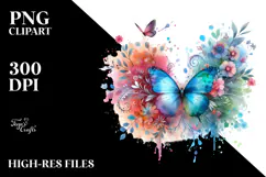 Colorful Butterfly with Splashes, Transparent PNG Product Image 2