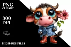 Shy Cow in Human Clothes | Clipart Product Image 3