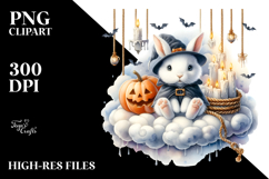 Watercollor Bunny Dressed for Halloween Product Image 2
