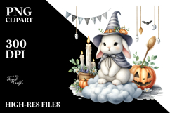 Watercollor Bunny Dressed for Halloween Product Image 2