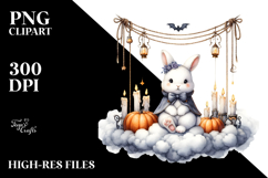 Halloween Bunny on Cloud, High-Res PNG Product Image 2