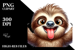 Cute Cartoon Sloth PNG Product Image 2