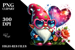Colorful Valentines Gnome, Transparent PNG Product Image 2