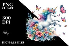 Colorful Baby Unicorn Chasing Butterflies Product Image 3