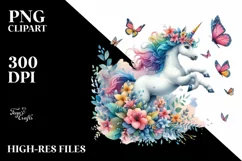 Colorful Baby Unicorn Chasing Butterflies Product Image 3