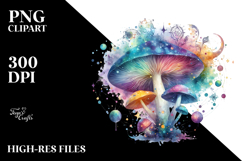 Magical Mushroom Watercolor Splash | Clipart Product Image 2