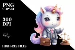 Cute Baby Unicorn Lawyer Clipart Product Image 3