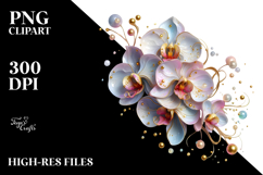 Glossy Orchid Watercolor Splash, PNG Product Image 2