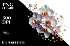 Glossy Orchid Watercolor Splash, PNG Product Image 2