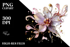 Glossy Orchid Watercolor Splash, PNG Product Image 2