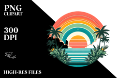 Retro Tropical Rainbow Sunset, 20 oz Tumbler Product Image 2