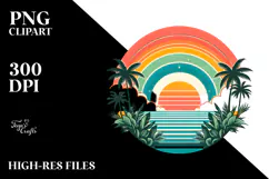 Retro Tropical Rainbow Sunset, 20 oz Tumbler Product Image 2