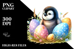 penguin,baby,penguin hiding in grass,transparent background Product Image 2