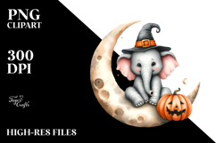 Elephant Dressed for Halloween on Half Moon Product Image 2