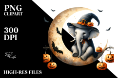 Elephant Dressed for Halloween on Half Moon Product Image 2