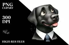 Laborador with Tie | Watercolor Clipart Product Image 1