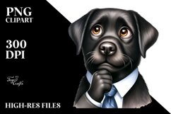 Laborador with Tie | Watercolor Clipart Product Image 1