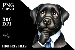 Laborador with Tie | Watercolor Clipart Product Image 1