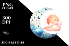 Whimsical Half Moon, Transparent PNG Product Image 2