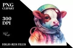 Baby Cow with Space Helmet, Transparent PNG Product Image 3