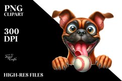 Crazy Boxer Playing Baseball Clipart Product Image 1