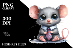 Hilarious Mouse Sitting with Tie | Clipart Product Image 2