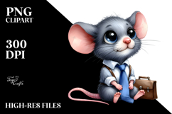 Adorable Funny Mouse with Tie | Clipart Product Image 2