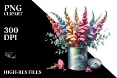 Abstract Watercolor Snapdragon Clipart Product Image 3