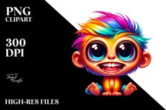 Colorful Baby Monkey Clipart Product Image 1