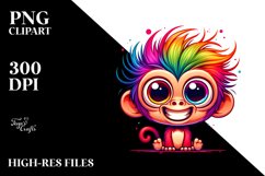 Colorful Baby Monkey Clipart Product Image 1