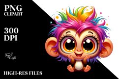 Colorful Baby Monkey Clipart Product Image 1