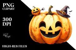 Funny Halloween Pumpkin Clipart PNG Product Image 2