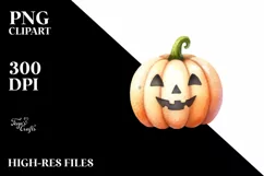 Funny Halloween Pumpkin Clipart PNG Product Image 1