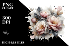 Abstract Glossy Peonies PNG Product Image 2