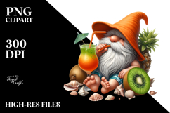 Pastel Gnome with Kiwi Beach Wear | Sublimation | Clipart Product Image 2