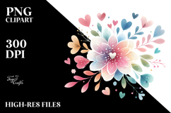 Boho Heart Flower PNG Product Image 2