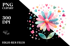 Boho Heart Flower PNG Product Image 2