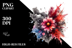 Grungy Flower V Painting, Transparent PNG Product Image 2