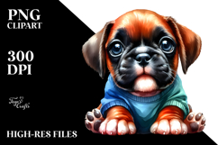 Expressive Baby Boxer Watercolor PNG Product Image 2