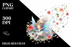 Tumbling Fairy Wind Flowers Clipart Product Image 1