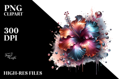 Abstract Metallic Hibiscus Watercolor | Sublimation | Product Image 2