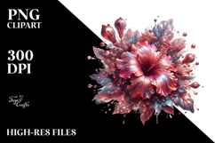 Abstract Metallic Hibiscus Watercolor | Sublimation | Product Image 2