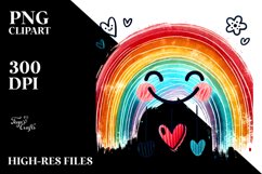 colorful Rainbow with Hearts, PNG Product Image 2