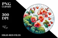 Detailed Stained Begonia Round Clipart Product Image 1